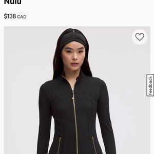 Lululemon Athletica Black Jacket with Gold Zipper